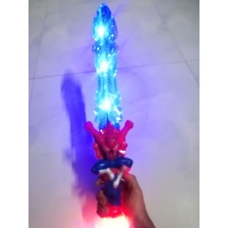 Kiếm người nhện phát sáng có đèn, có tia laze chiếu xa