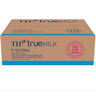 Sữa tươi tiệt trùng ít đường th true milk thùng 48 bịch 220 ml