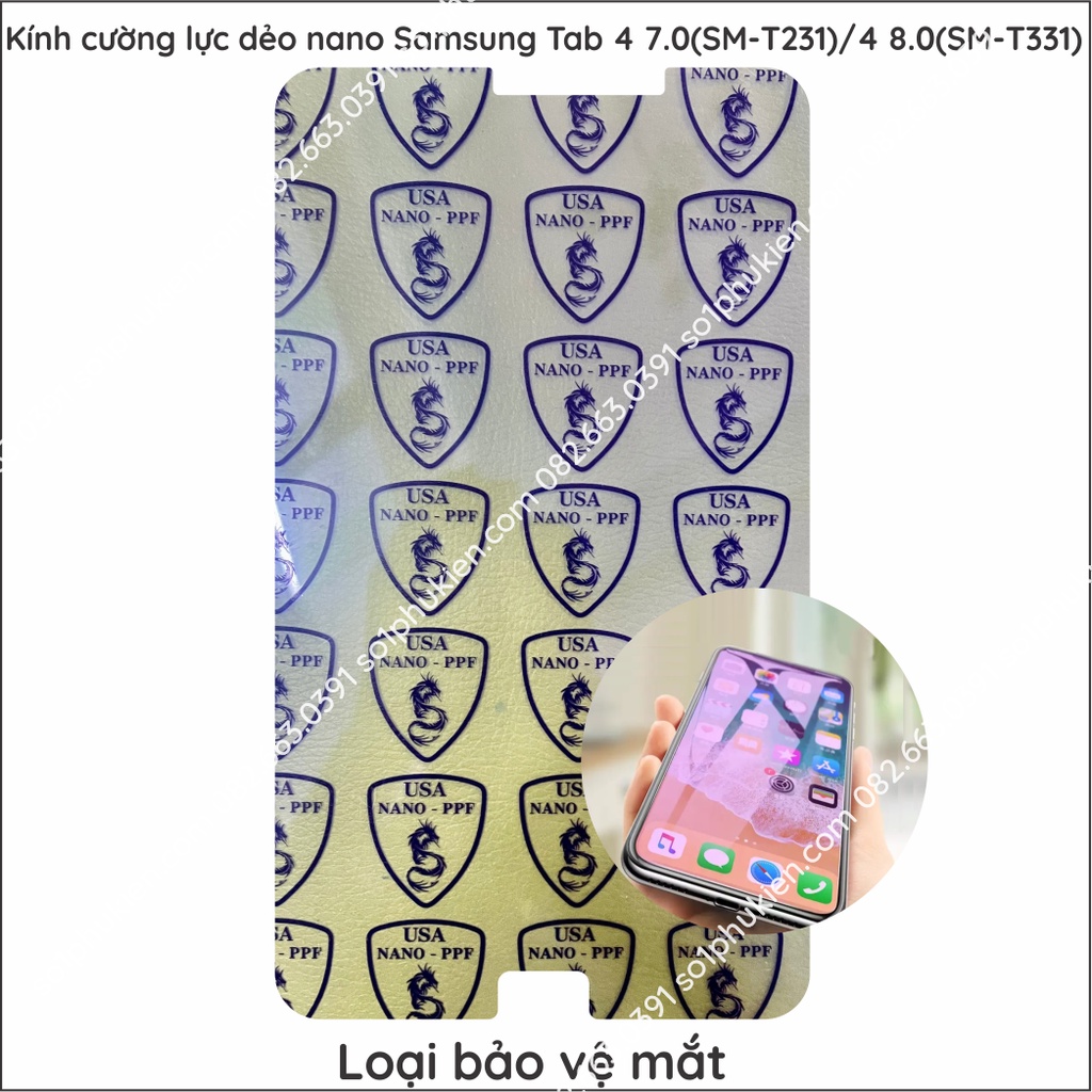 Dán cường lực Samsung Galaxy Tab 4 7.0 (SM-T231)/Tab 4 8.0 (SM-T331) nano dẻo