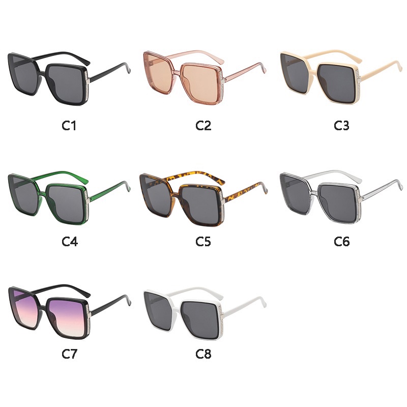 Kính Mát Gọng Vuông Lớn Chống Tia UV400 Thời Trang