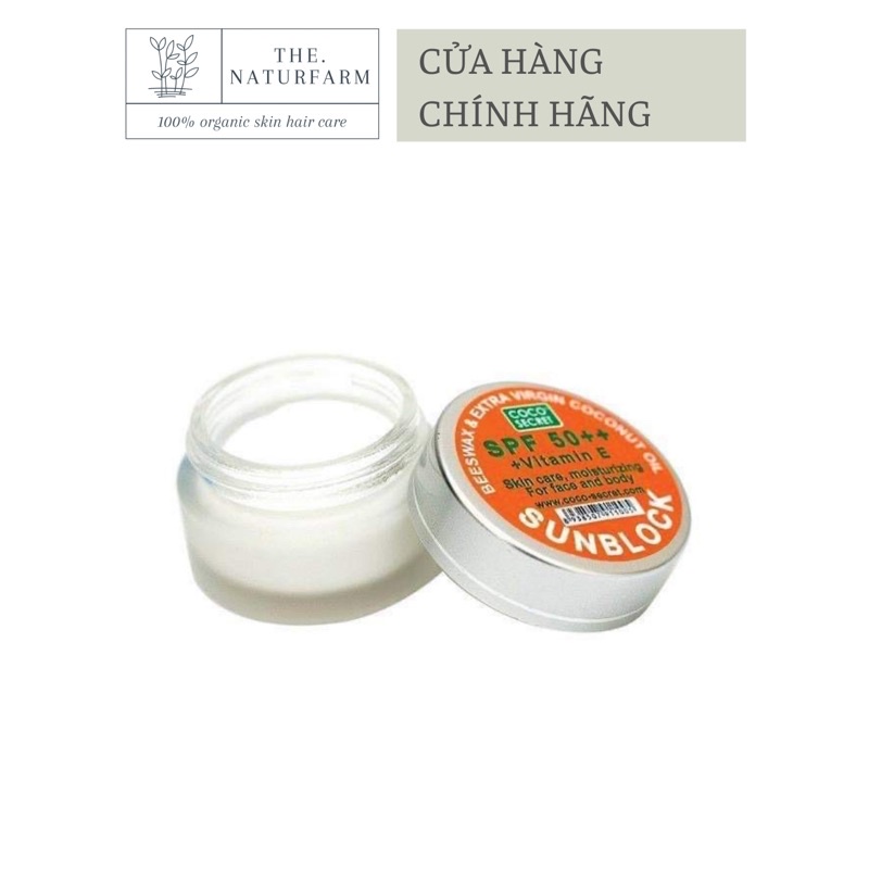 Kem chống nắng Sun block coco secret 20gr - chiết xuất từ dầu dừa sáp song vitamin