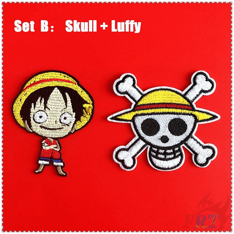 Set 2 miếng vá quần áo hình nhân vật hoạt hình One Piece dễ thương