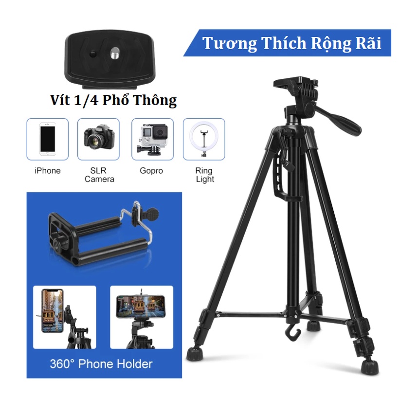 Chân Máy Ảnh Điện Thoại - Tripod 3301 - Giá Đỡ Điện Thoại Chụp Ảnh - Quay Video - Tiktok - Có Remote Điều Khiển Từ Xa