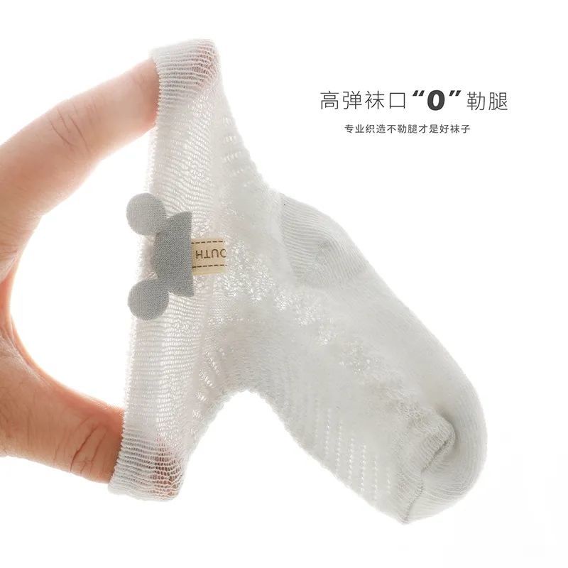 [Hàng Có Sẵn] Vớ Cotton Nguyên Chất Phối Lưới Mỏng Thoáng Khí Mùa Hè Dễ Thương Cho Bé Sơ Sinh