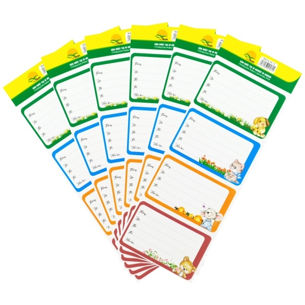 Nhãn Học Sinh The Sun 4 Ô