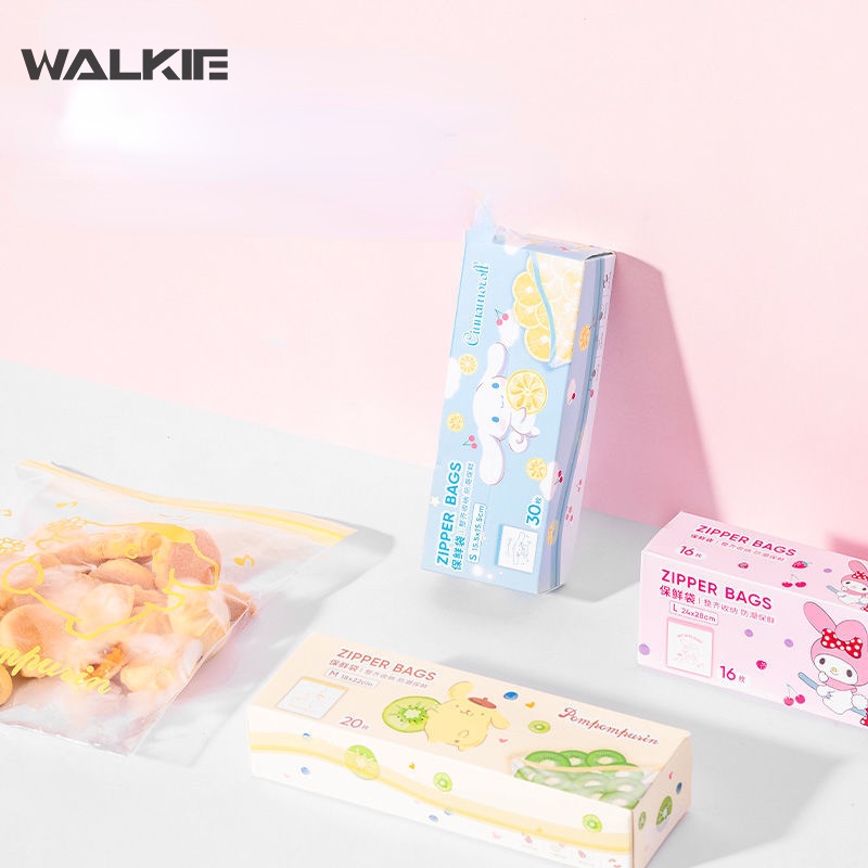 SANRIO Túi Zip Bảo Quản Thực Phẩm Có Thể Tái Sử Dụng