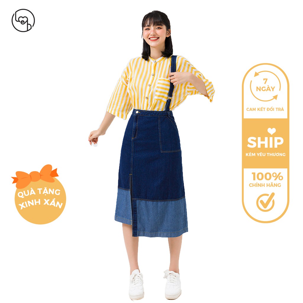 Chân váy bò một quai yếm LEH H62M21Q003
