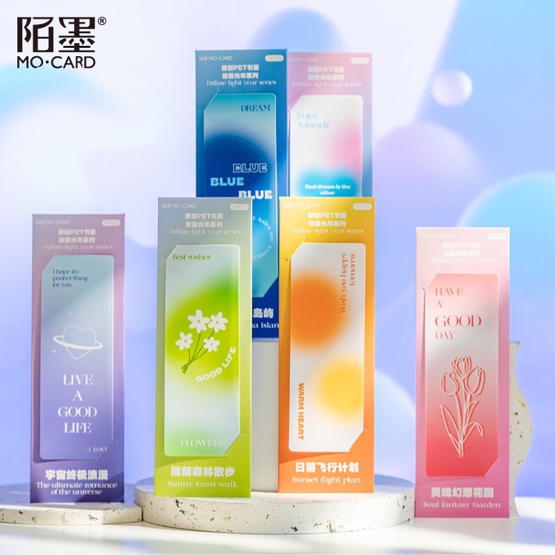 Set 5 tấm bookmark đánh dấu trang nhựa Pet