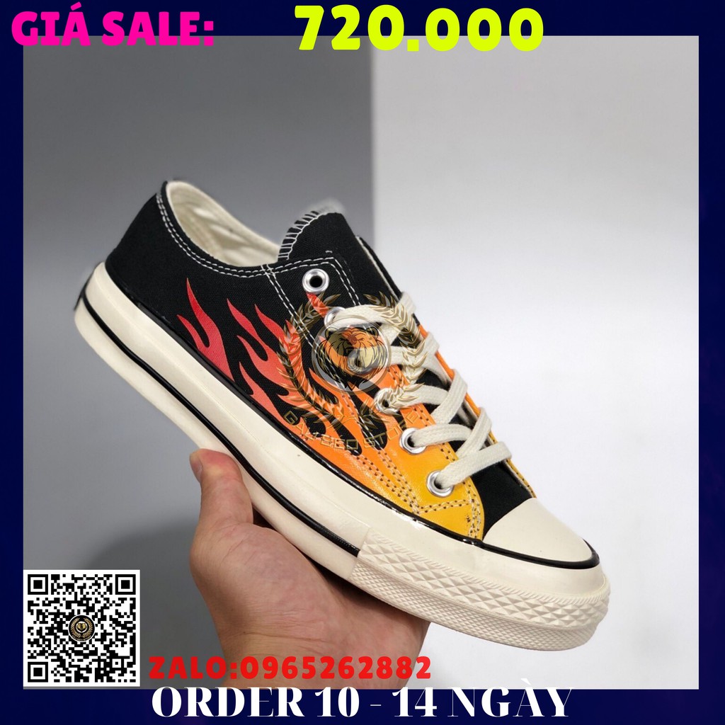 GIÀY SNEAKER MÃ SẢN PHẨM_CONVERSE Chuck 1970s 2020 “BLACK FLAME” NHIỀU MÀU PHONG CÁCH FULLBOX + FREESHIP