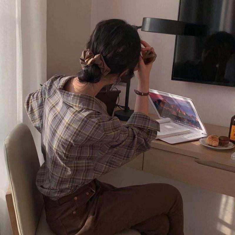 Áo sơ mi dài tay dáng rộng kẻ sọc thời trang Hàn Quốc cho nữ