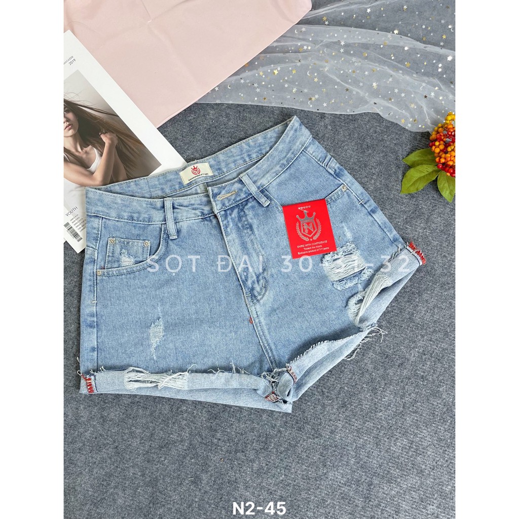 Quần sọt jean nữ cào rách kiểu size đại