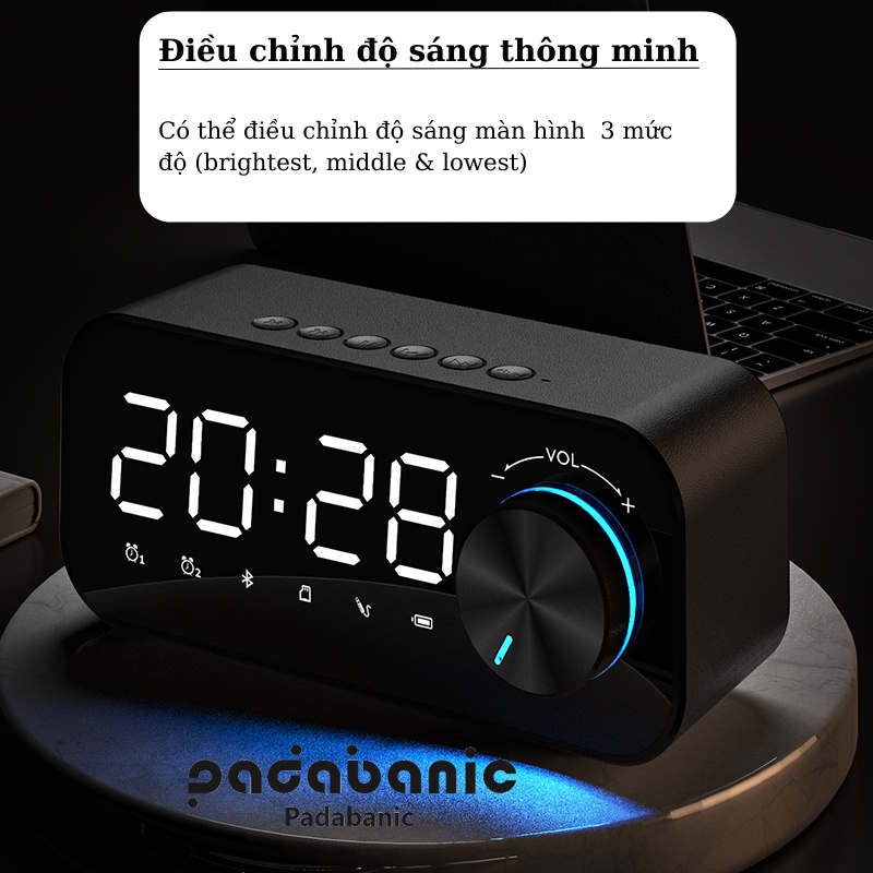 [Mã SGTTC30K giảm 30K] Loa Bluetooth Padabanic G12 Nghe Nhạc Kiêm Chức Năng Báo Thức Âm Thanh Sống Động Không Rè