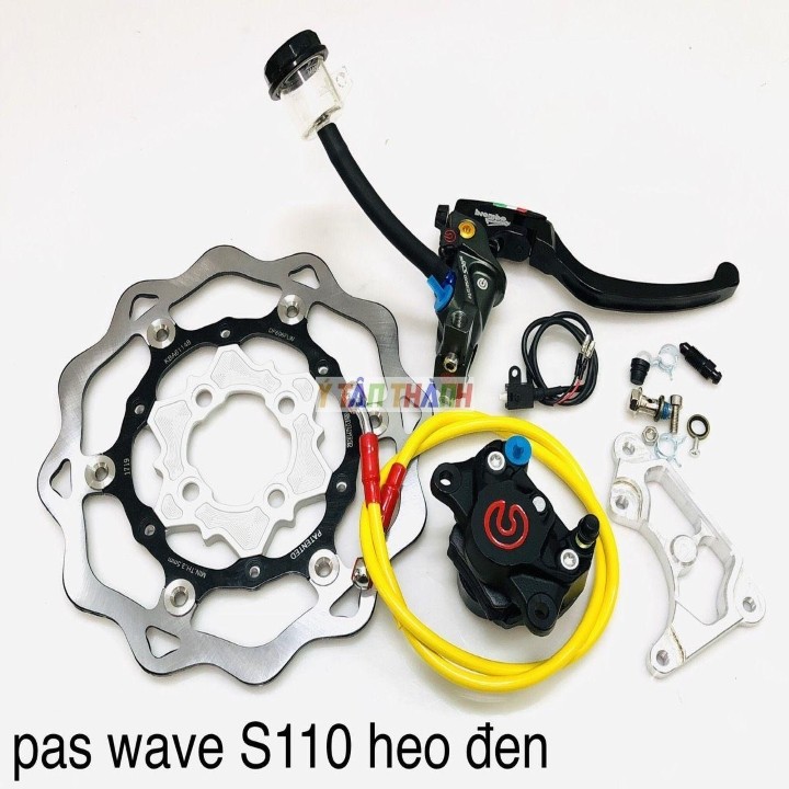 bộ đĩa KTM heo brembo đen tay RCS pas wave s110