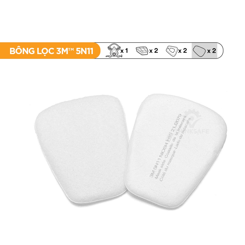 Mặt nạ phòng độc 3M 6200 kết hợp phin lọc 3M 6006 và phụ kiện, lọc bụi siêu mịn, chống sơn, lọc hóa chất - Thinksafe