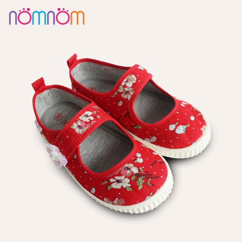 Giày búp bê cho bé gái quai dán NomNom EPG1914 Đỏ