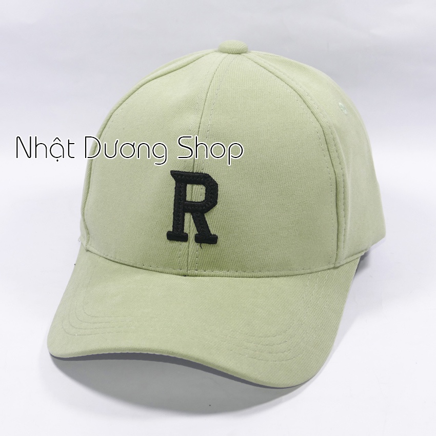 Mũ lưỡi trai ❤️ Nón kết thêu hình chữ R chất liệu nhung tăm cao cấp form unisex nam nữ