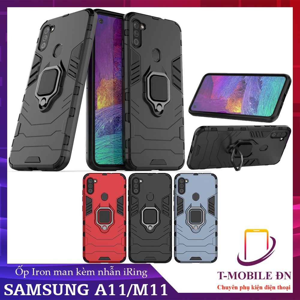FREESHIP 50K_Ốp lưng Samsung A11 M11 iron man chống sốc kèm nhẫn iring chống xem video