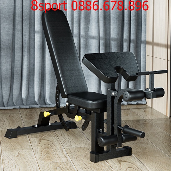 8SPORT ghế tập gym đa năng cao cấp, tập tạ tại nhà, thể thao, gym, tập tạ tay, tạ đẩy ngực, đá chân, móc chân, thể dục