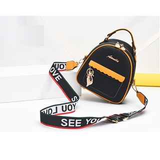 Balo mini da nữ đeo 2 Kiểu, túi xách mini tặng móc khóa xinh