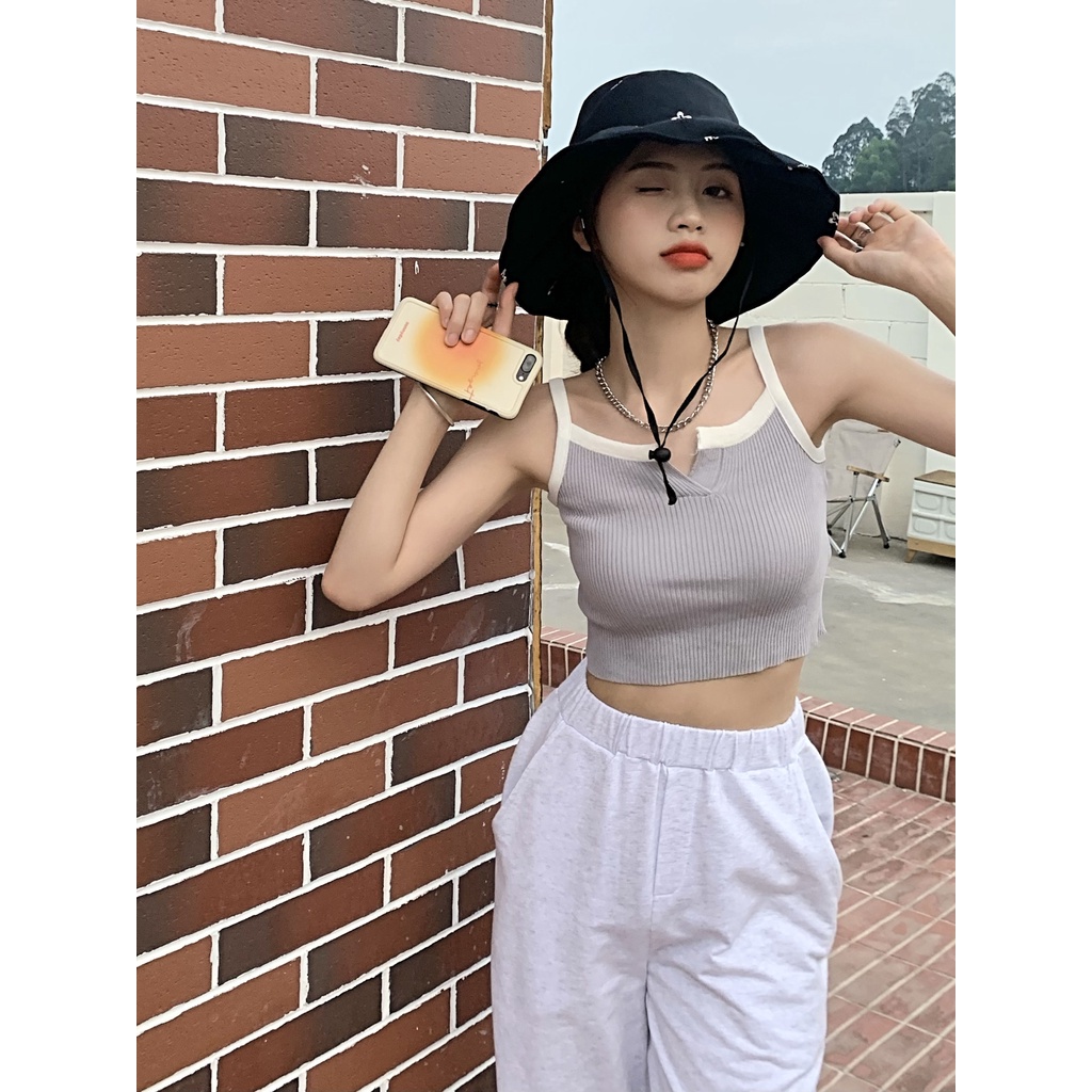 Cocory vn Áo Len Nữ Không Tay Phong Cách Hàn Quốc Gợi Cảm Thời Trang Mùa Hè Có 4 Màu