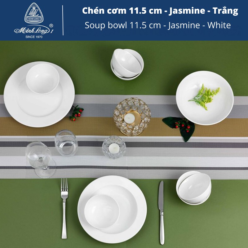 Chén cơm 11.5 cm - Jasmine - Trắng
