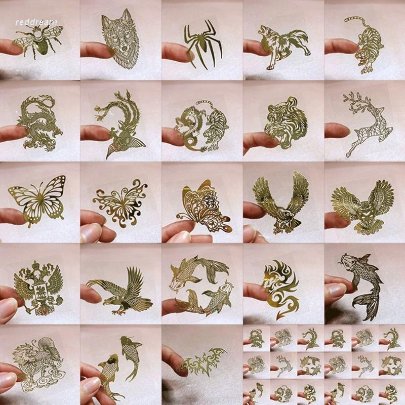 Set 5 tấm sticker kim loại dán trang trí đồ trang sức
