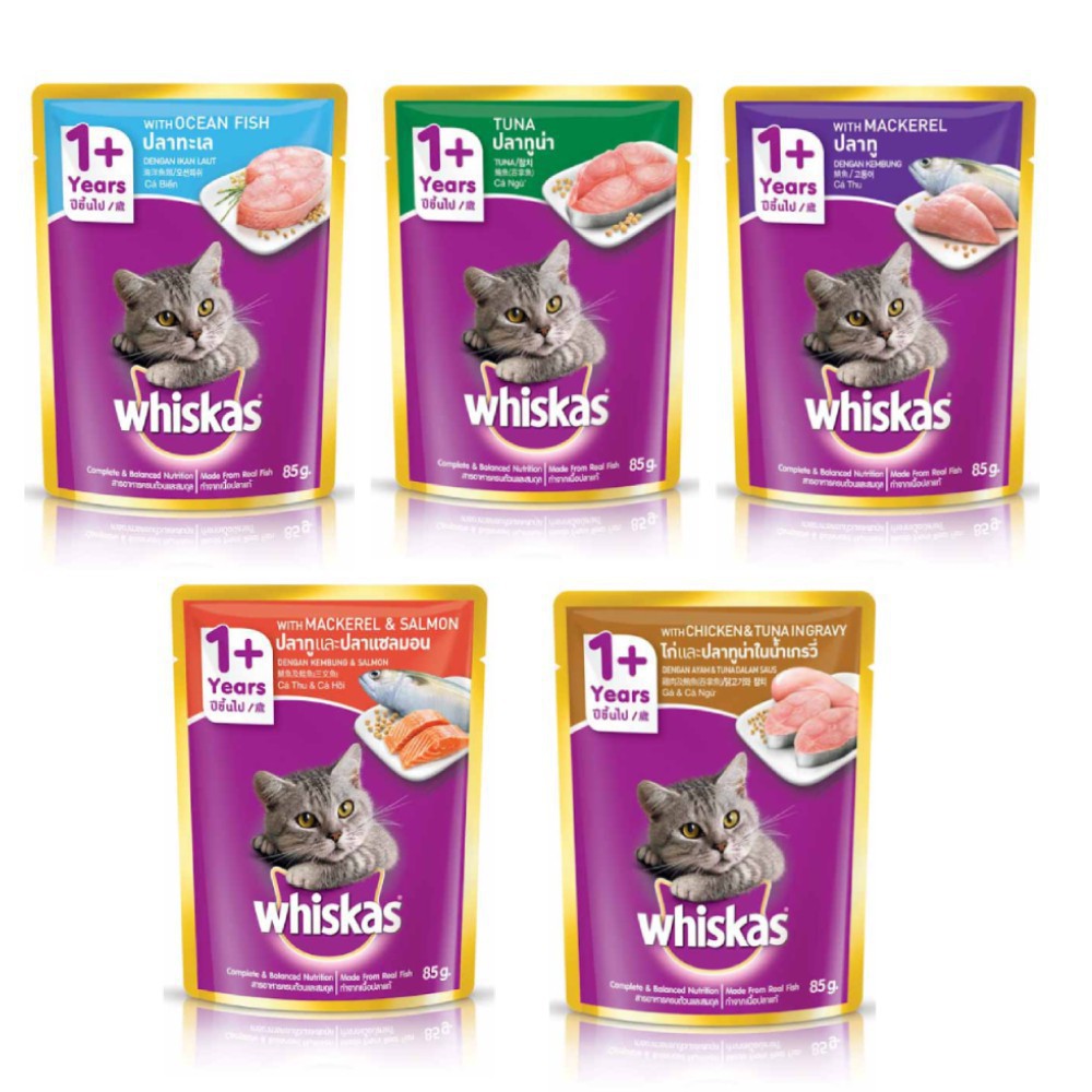 [Mã PET50K giảm Giảm 10% - Tối đa 50K đơn từ 250K] PATE GÓI WHISKAS CHO MÈO - 85G