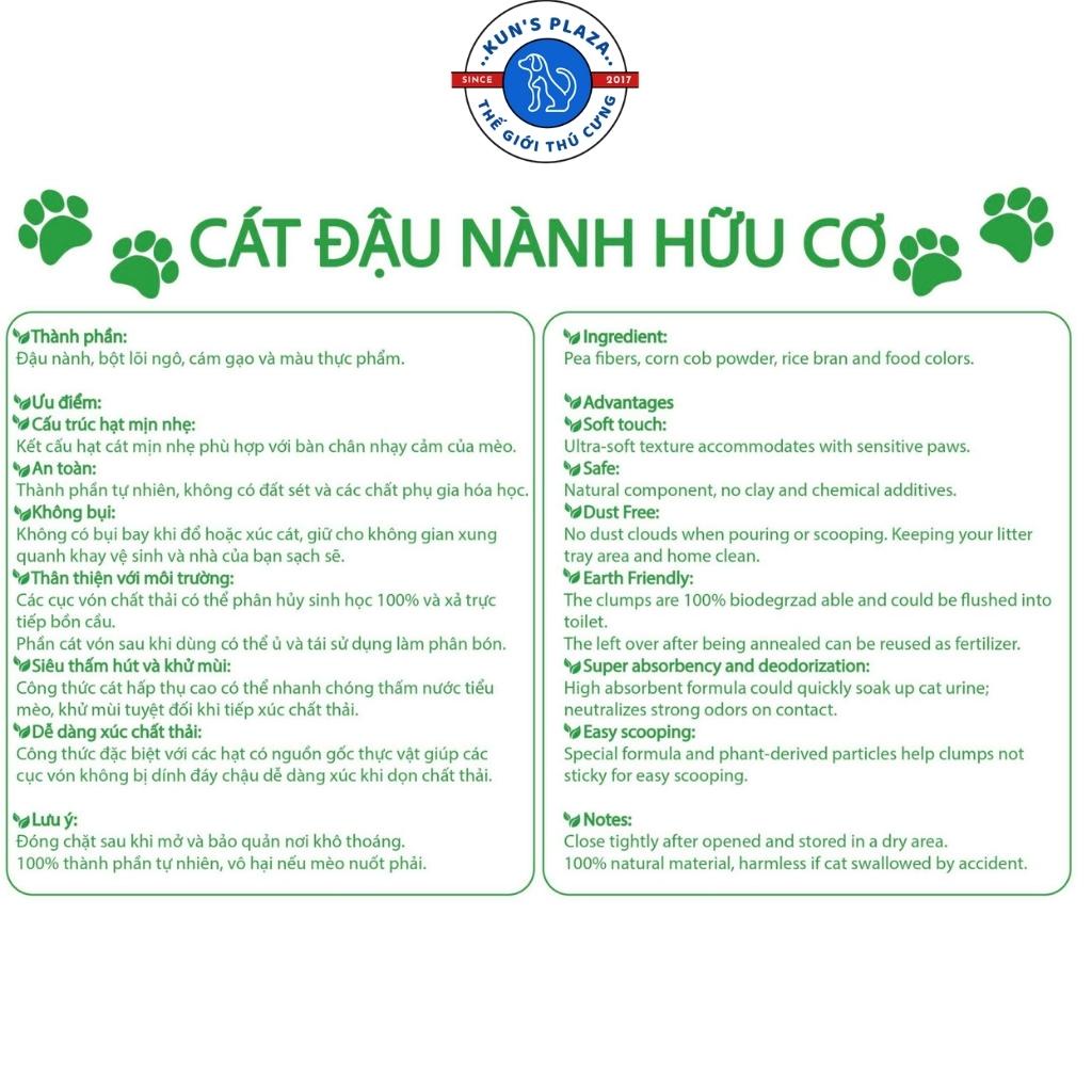 Cát đậu nành vệ sinh cho mèo TFOR 6L hữu cơ - xả bồn cầu, thân thiện với môi trường, khử mùi tốt-KUNS PLAZA