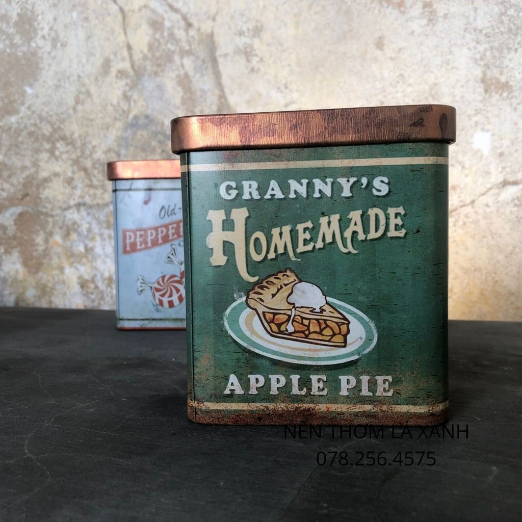 Nến thơm Vintage Grannys Homemade APPLE PIE hộp thiếc phong cách cổ điển