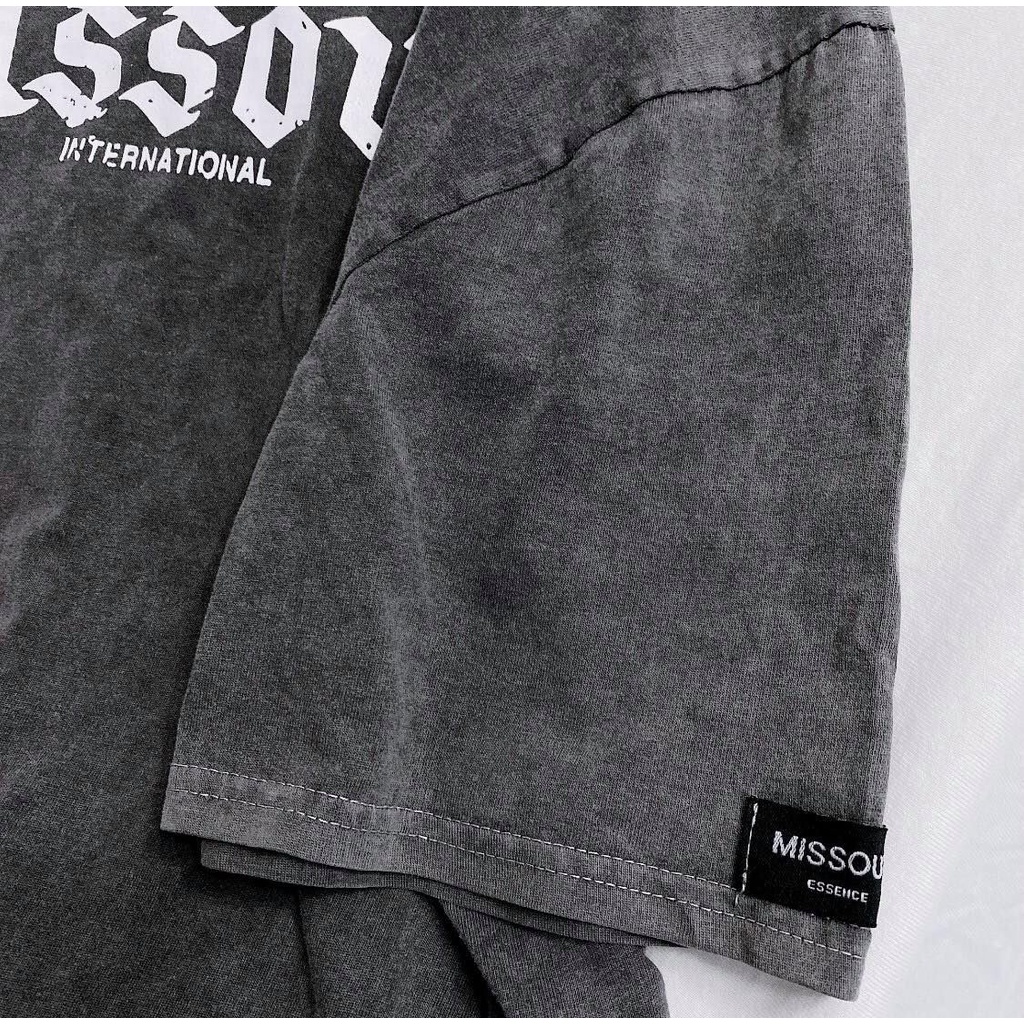 Áo thun Missout wash áo thun MST wash tee Xám full tag nam nữ - GIN STORE