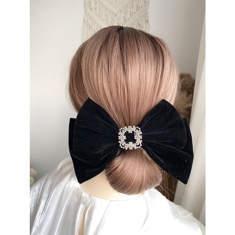 Kẹp tóc nơ đính đá xinh xắn dành cho nữ