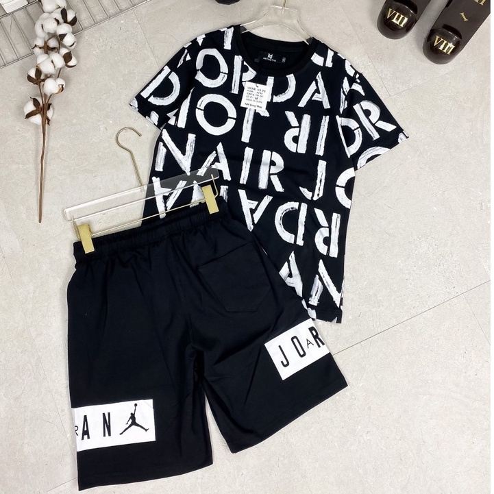 Bộ Thể Thao Nam Jodan Nam . Bộ Cộc Hè Nam In Họa Tiết JD Chất Cotton Cao Cấp  DT STORE MENWEAR