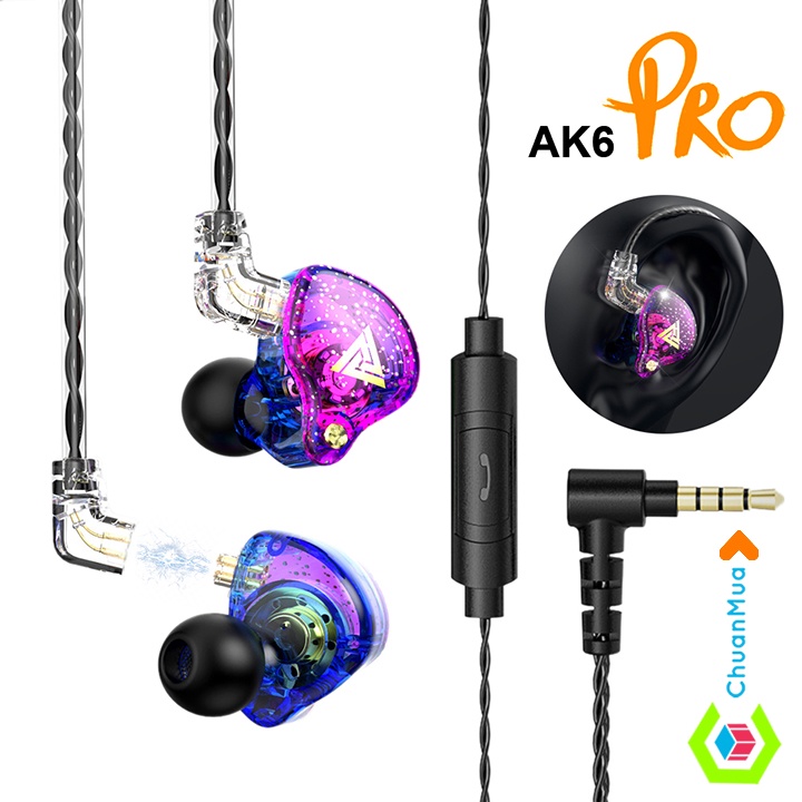 Tai nghe nhét tai QKZ AK6 Pro chống ồn âm thanh HiFi chất lượng cao (Chơi game, đàm thoại, nghe nhạc, xem phim...)