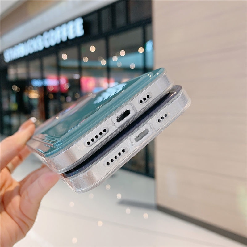 Ốp điện thoại in hình gấu màu gradient có ngăn đựng thẻ thích hợp cho iPhone 7 8 Plus