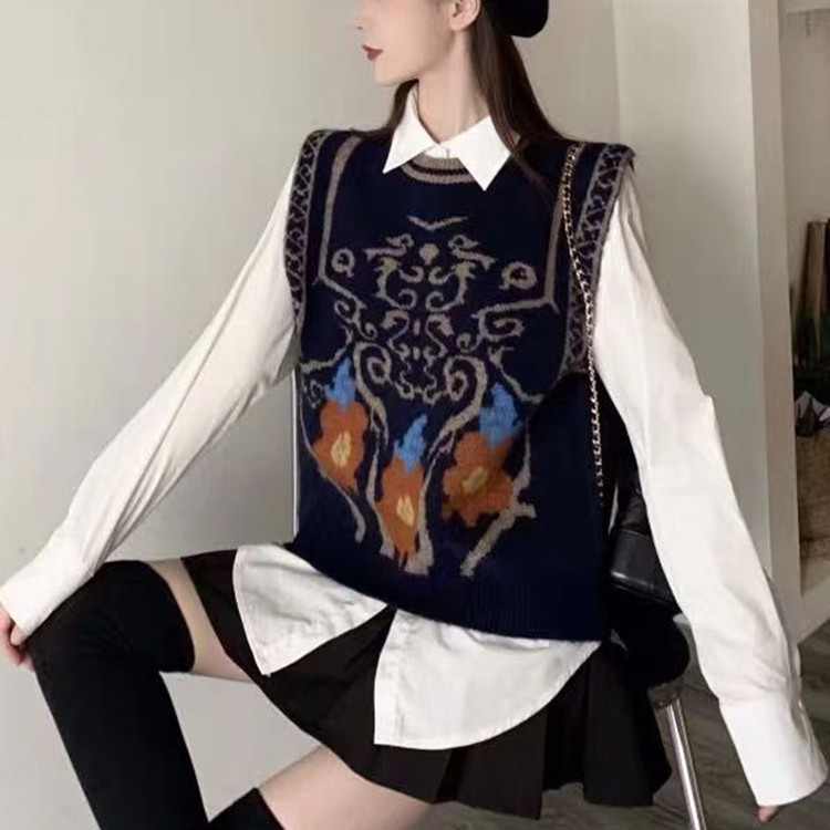 Áo Len Cổ Tròn Không Tay Thời Trang Retro Cho Nữ | BigBuy360 - bigbuy360.vn