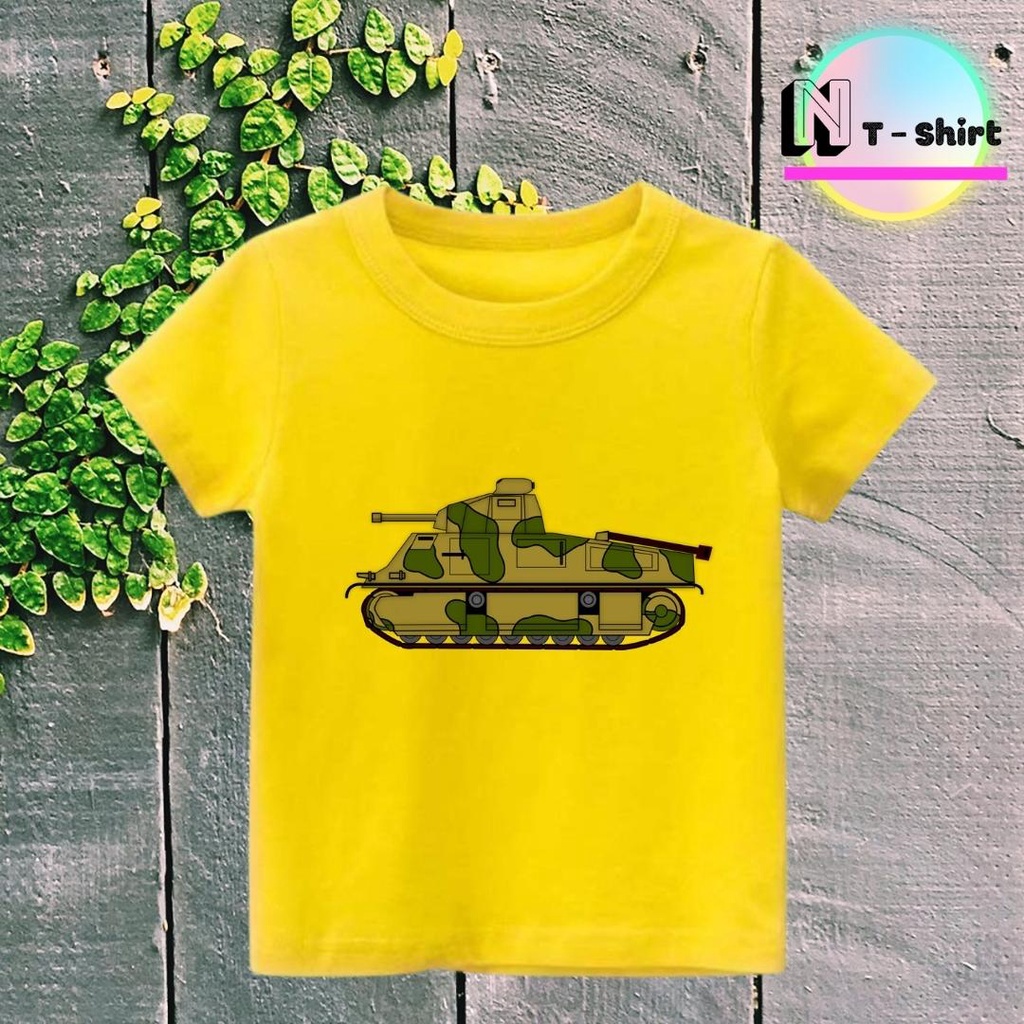 Áo thun cho bé trai và bé gái in hình Xe Tăng dễ thương, chất liệu cotton mềm mịn thoáng mát NTShirt 07