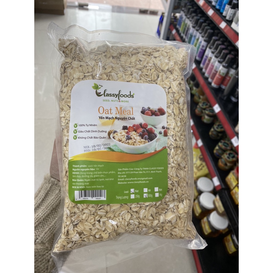 Yến mạch cán dẹt Classyfoods 500g