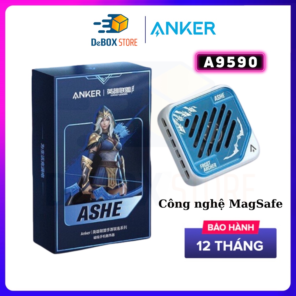 【Giao hàng nhanh】Quạt tản nhiệt Anker A9590 phiên bản Liên minh huyền thoại (Ashe), Hít từ tính (MagSafe) cho IP12/13