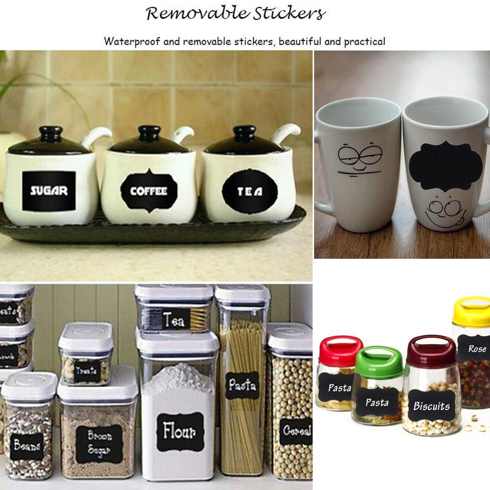 LANSEL 48Pcs/Set Chalkboard Label Kitchen Jars Bottle Organizer Craft Sticky Tags