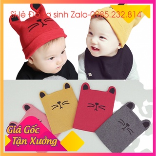 Mũ len tai mèo, nón len mèo milk cho bé- sơ sinhđến 24 tháng