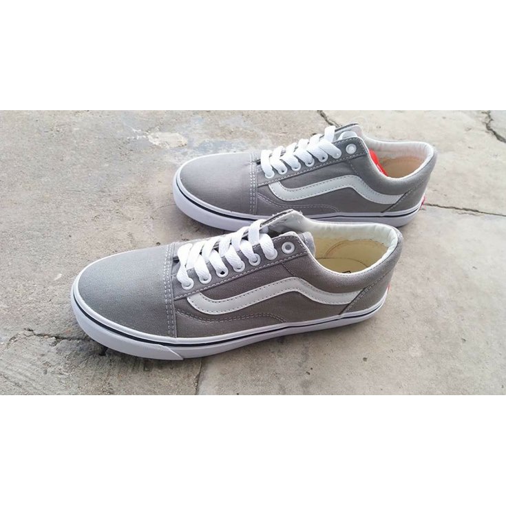 Giày Sneaker Van Big Size Old Skool Xám Viền Trắng