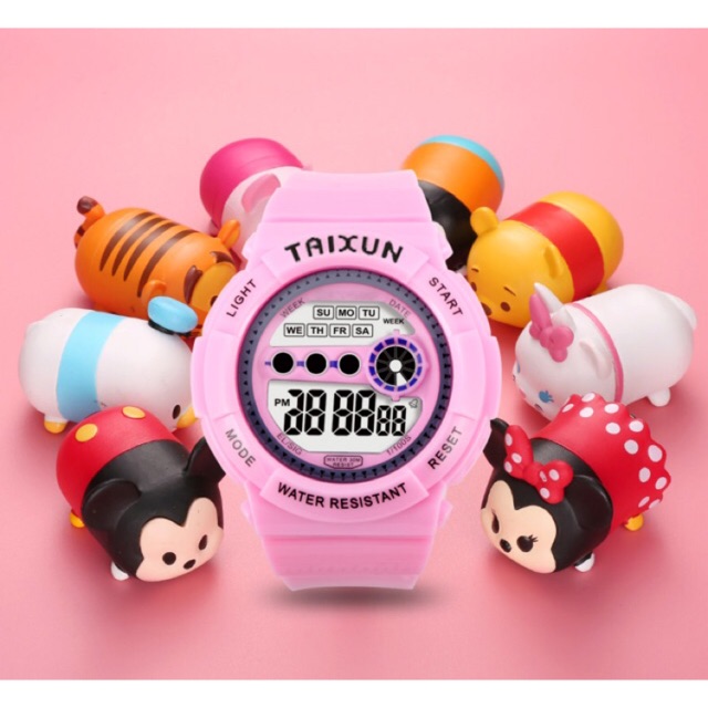 (NEW) Đồng hồ điện tử nữ TAIXUN có ngày, thứ, báo thức 4 màu cực sành điệu