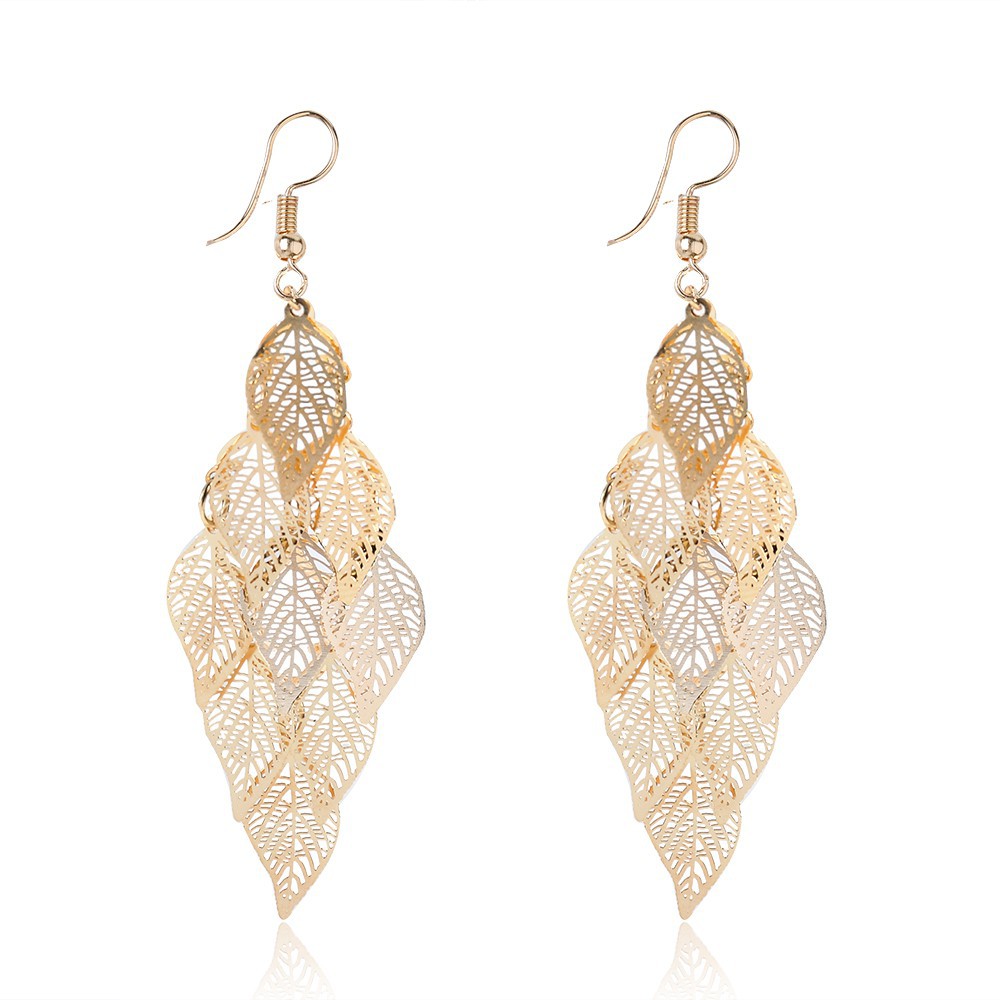 Bông tai phong cách Boho kiểu lá nhiều màu sắc đầy cá tính