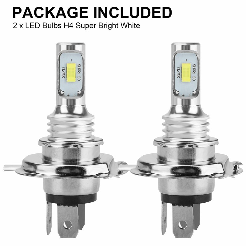 2X H4 9003 Hb2 6000K Super White Csp Led Headlight Bulb Kit High Low Beam Canbus