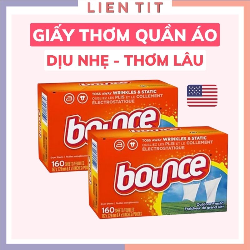 Giấy thơm quần áo Bounce Mỹ nguyên hộp, tách lẻ làm thơm quần áo, tủ đồ, máy sấy