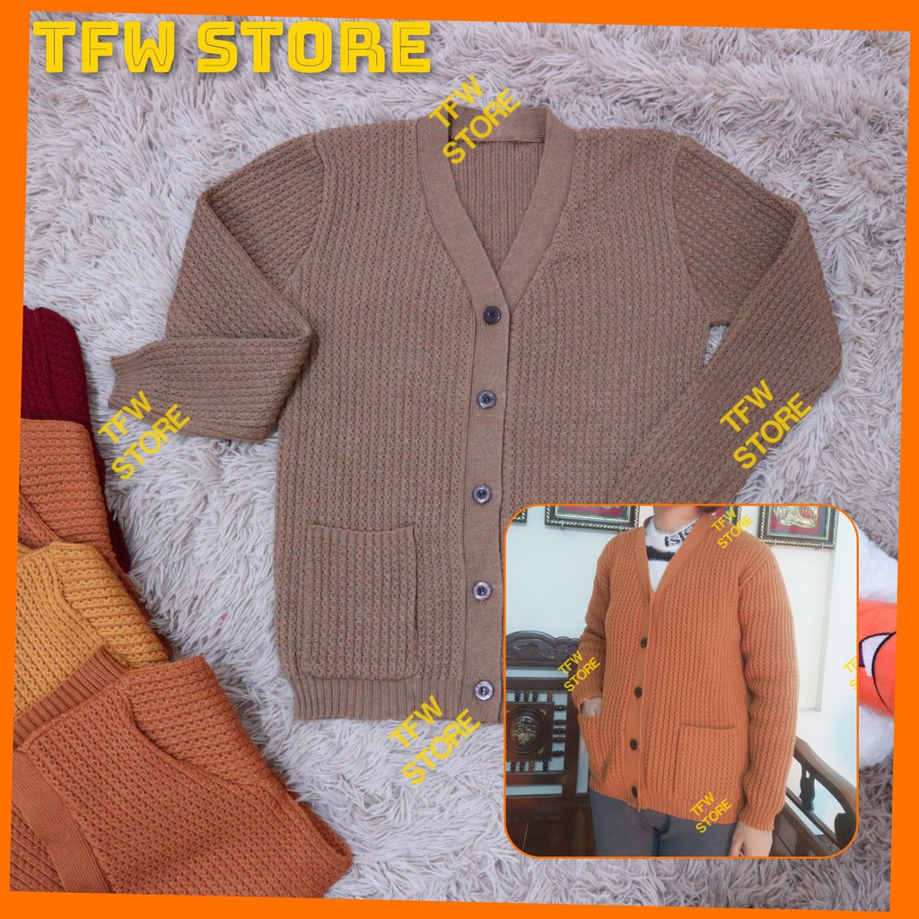 Áo len (dày tim) cổ tim cho người lớn tuổi, người già, cho bà, cho mẹ - Made in VN