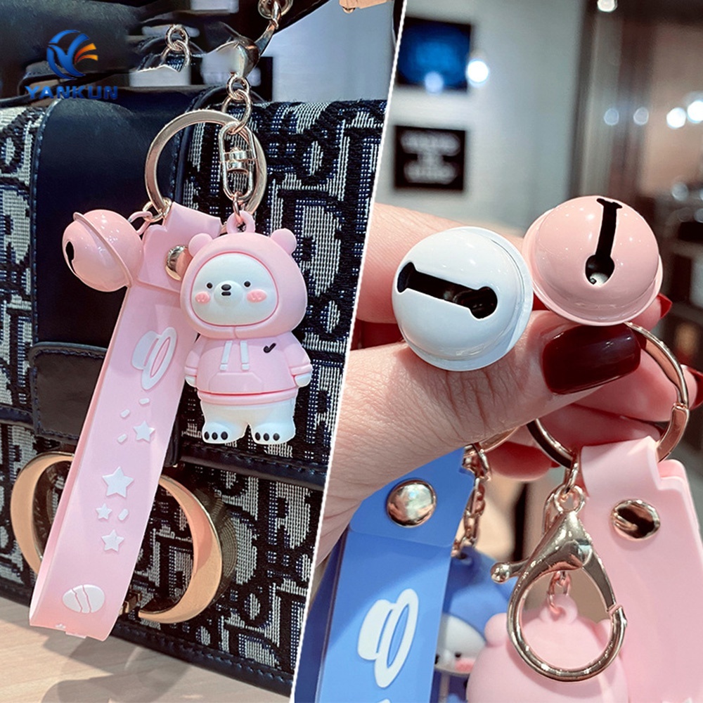 Móc khóa trang trí gắn hình thú vật hoạt hình sáng tạo đáng yêu