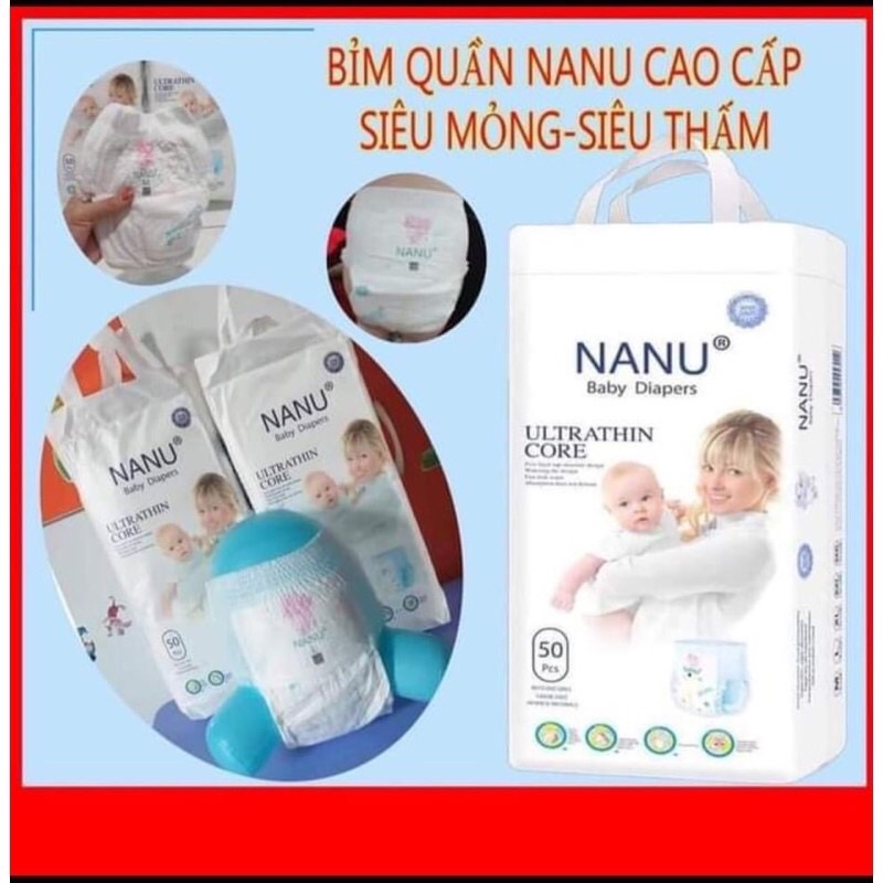 Bỉm quần NaNu bịch 50 miếng size M,L,XL hàng mới về đủ cỡ