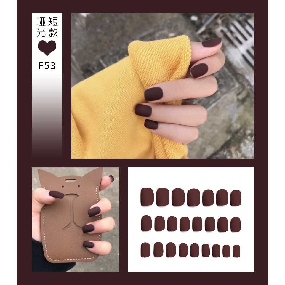 M&oacute;ng Giả Set 24 Nail Box D&aacute;ng Vu&ocirc;ng M&agrave;u Trơn Nh&aacute;m Si&ecirc;u Xinh Nghệ Thuật