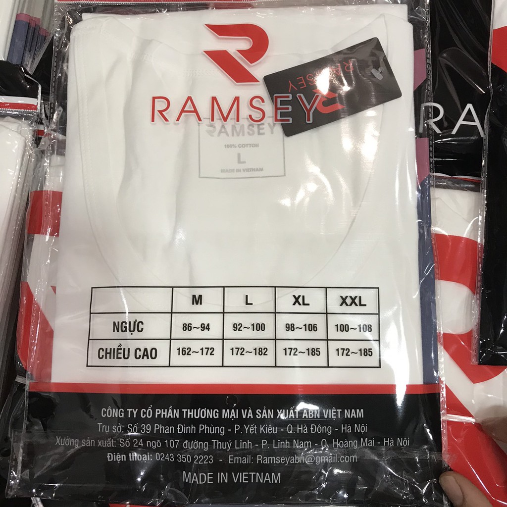 Áo ba lỗ- áo lót nam RAMSEY RSC01 dáng ôm- 100% Cotton mềm mát, thấm hút mồ hôi